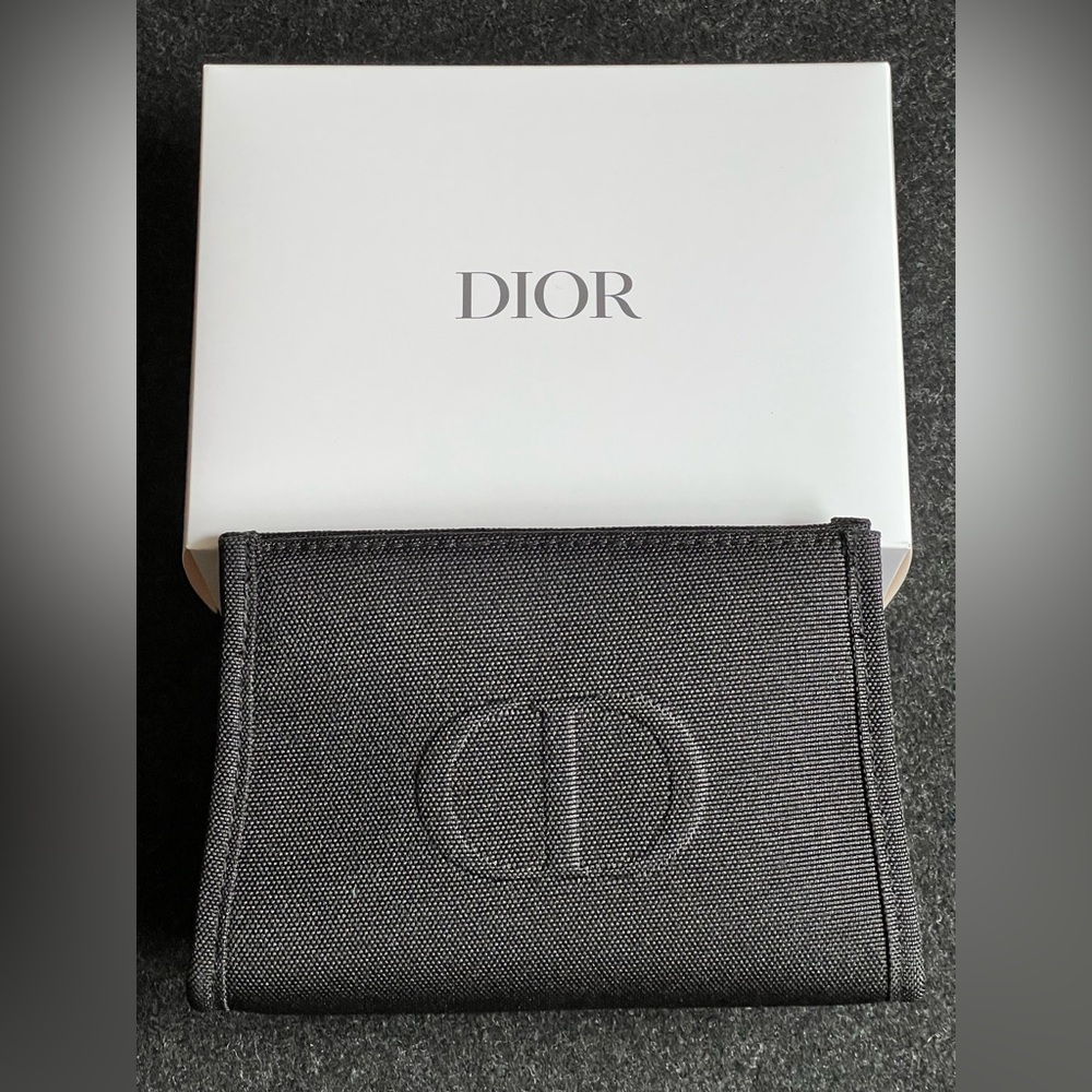 Dior Black Cosmetic Pouch with Iconic Logo